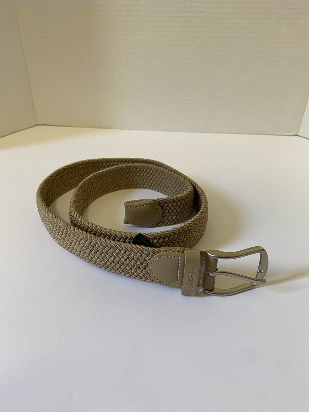 Fivefour Los Angeles Size S Gray Women Stretch Belt Chevron Braided